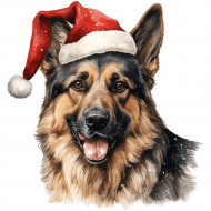 Nažehlovačka Vlčiak s vianočnou čiapkou