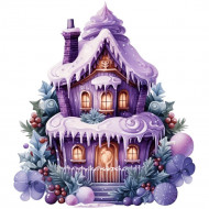 Nažehlovačka Perníková chalúpka fialová