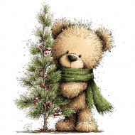 Nažehlovačka Vianočný stromček a medvedík