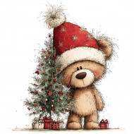 Nažehlovačka Medvedík stromček a darčeky