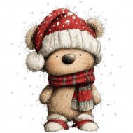 Nažehlovačka Vianočný medvedík so šálom