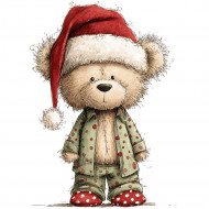 Nažehlovačka Macko s vianočnou čiapkou