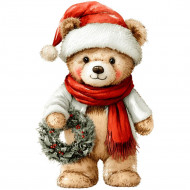 Nažehlovačka Vianočný medvedík s venčekom