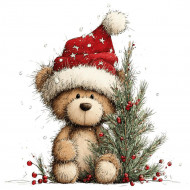 Nažehlovačka Vianočný medvedík a stromček