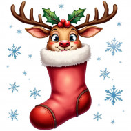 Nažehlovačka Vianočný sobík v ponožke