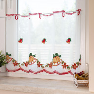 Záclona VIANOČNÉ ZVONČEKY vyšívaná