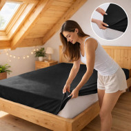 Plachta jersey čierna 48