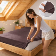 Plachta jersey tmavohnedá 45