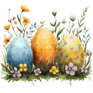 Nažehlovačka Veľkonočné vajíčka v kvetinkách